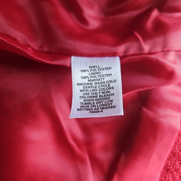 Liz Claiborne Vibrant Red Textured Button Jacket - Picture 13 of 16